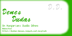 denes dudas business card