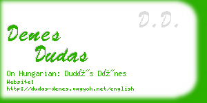 denes dudas business card
